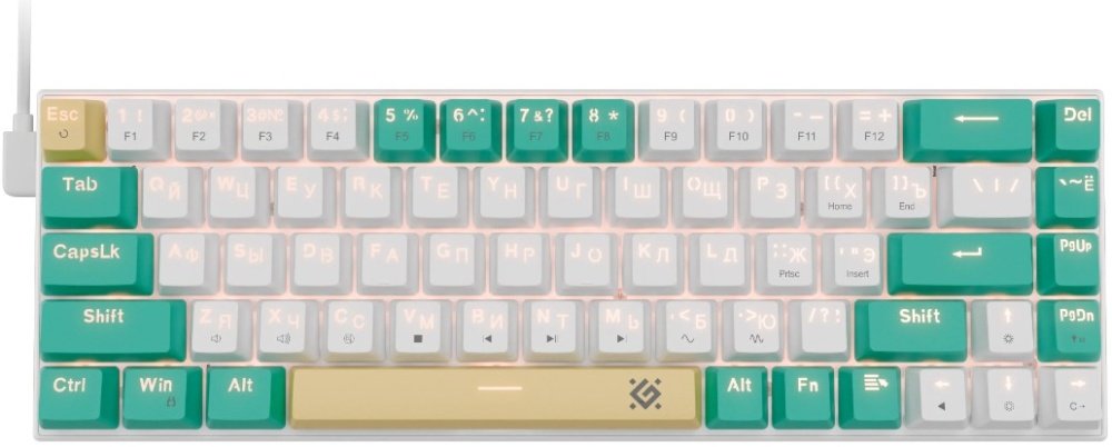 Клавиатура DEFENDER Vexx Pro GK-084 ,RGB,бел/зел (45084)
