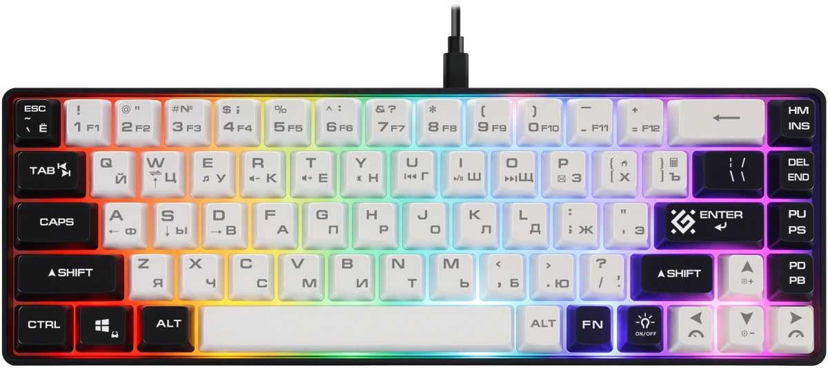 Клавиатура DEFENDER Aris GK-349 45349, бело/черный