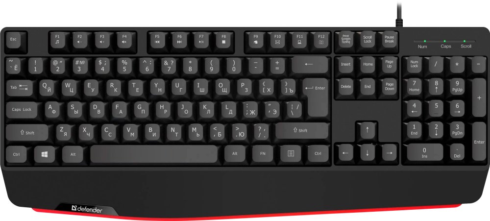 Клавиатура Defender Atom HB-546 RU (45546) проводная, черный