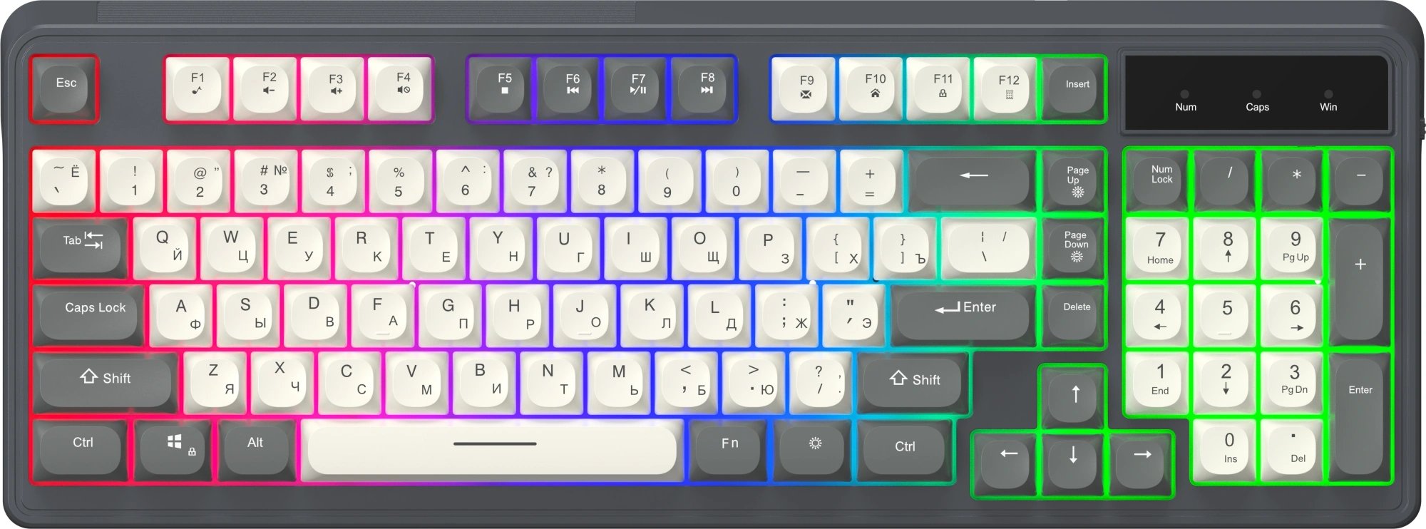 Клавиатура OKLICK 731G серый/белый