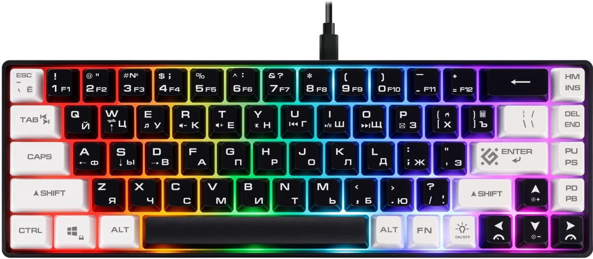 Клавиатура DEFENDER Aris GK-349 45344, черно/белый