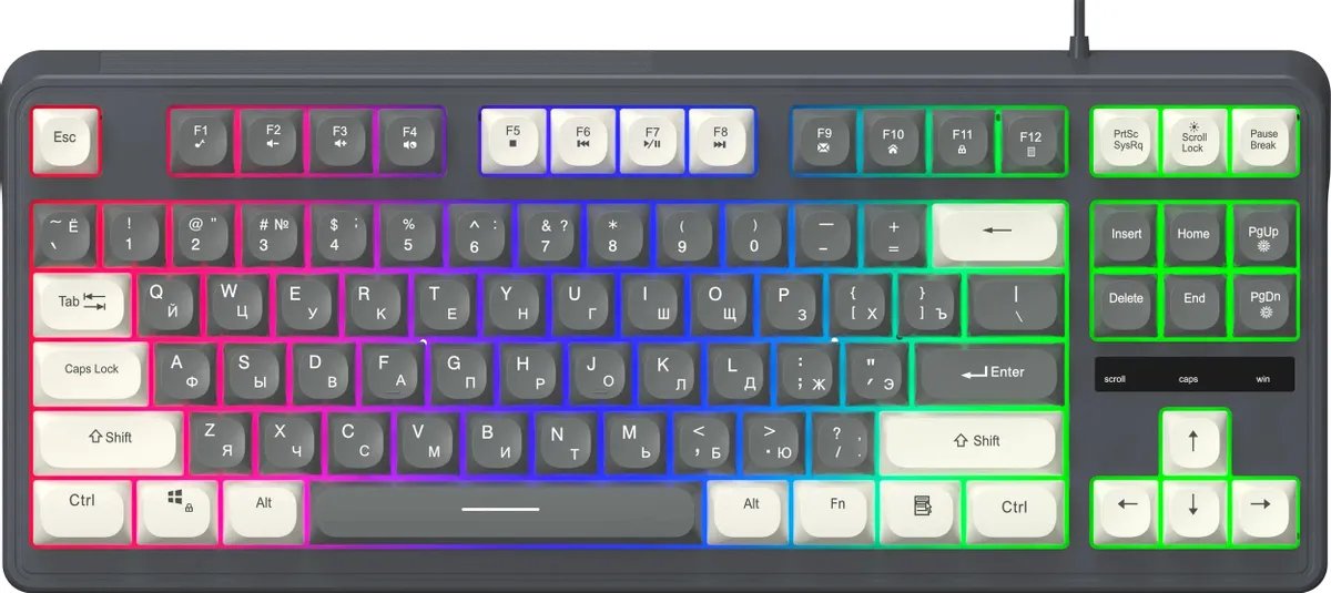 Клавиатура OKLICK 711G серый/белый