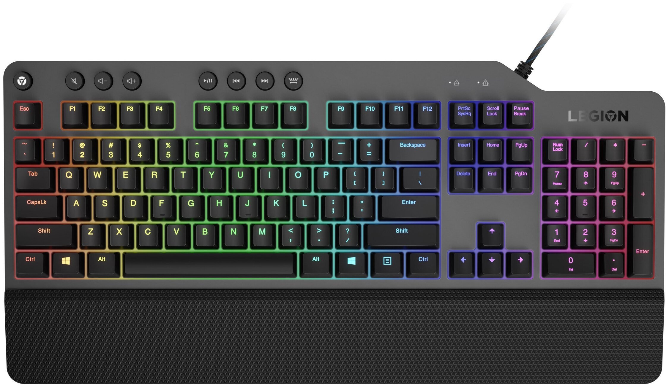Клавиатура Lenovo Legion K500 RGB механическая черный USB Multimedia for gamer LED (GY40T26479)