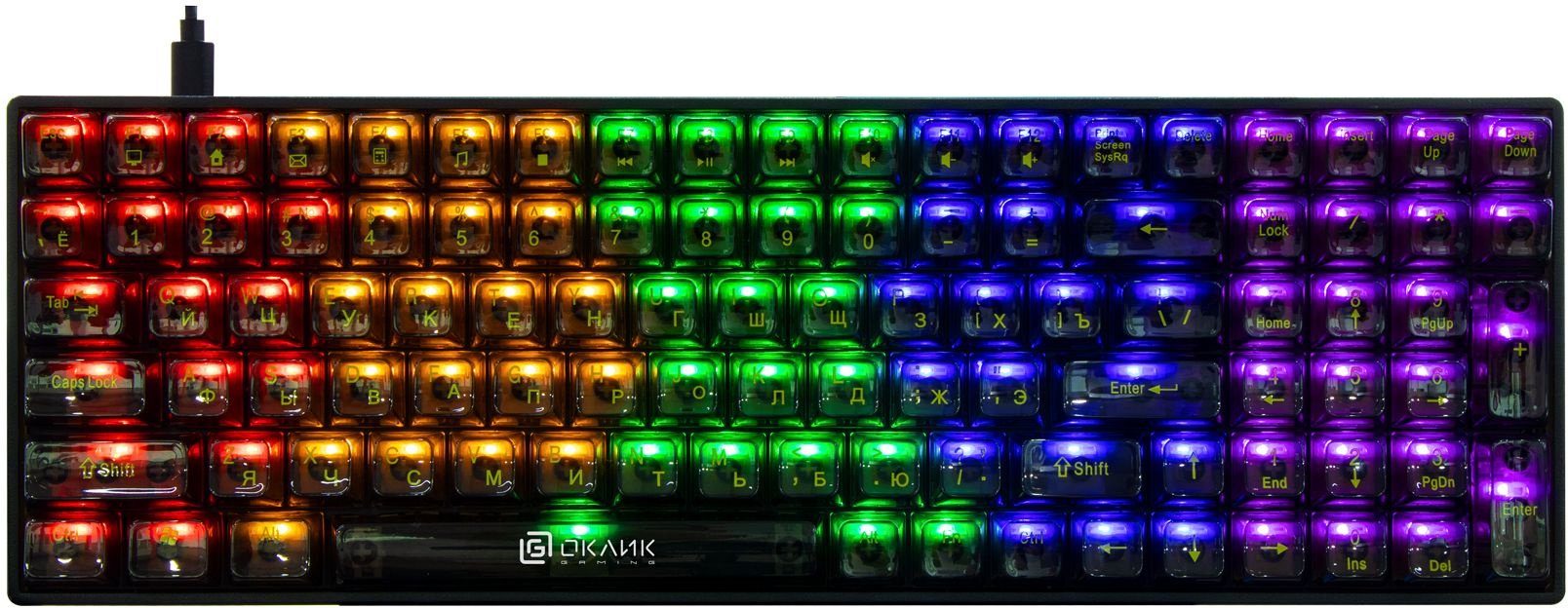 Клавиатура OKLICK 915GK механическая черный USB for gamer (1790371)