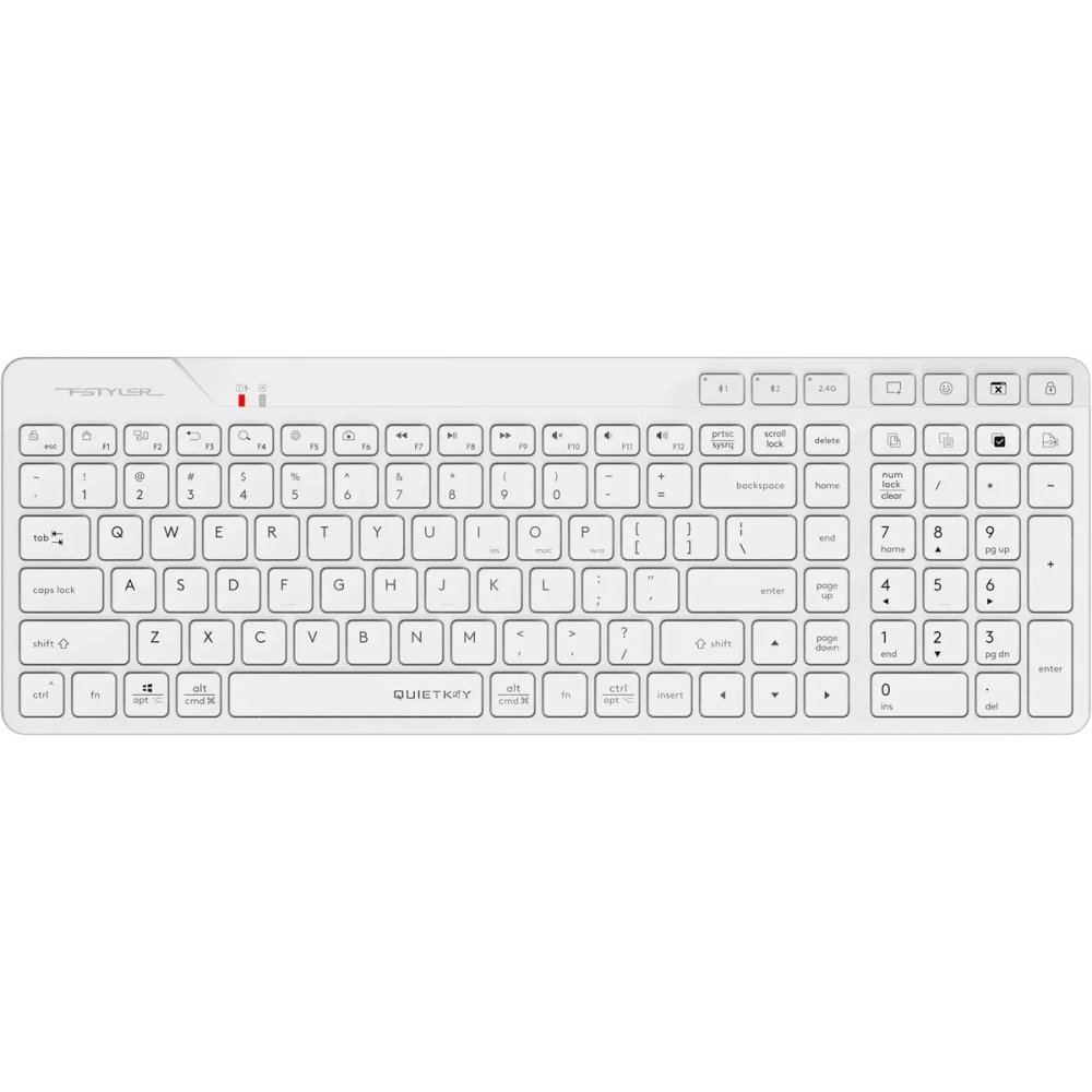 Клавиатура A4Tech Fstyler FBK27C AS белый USB беспроводная BT/Radio slim Multimedia