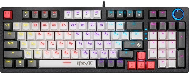 Клавиатура DEFENDER Hawk GK-418 RU радужный/красный,механическая (45418)