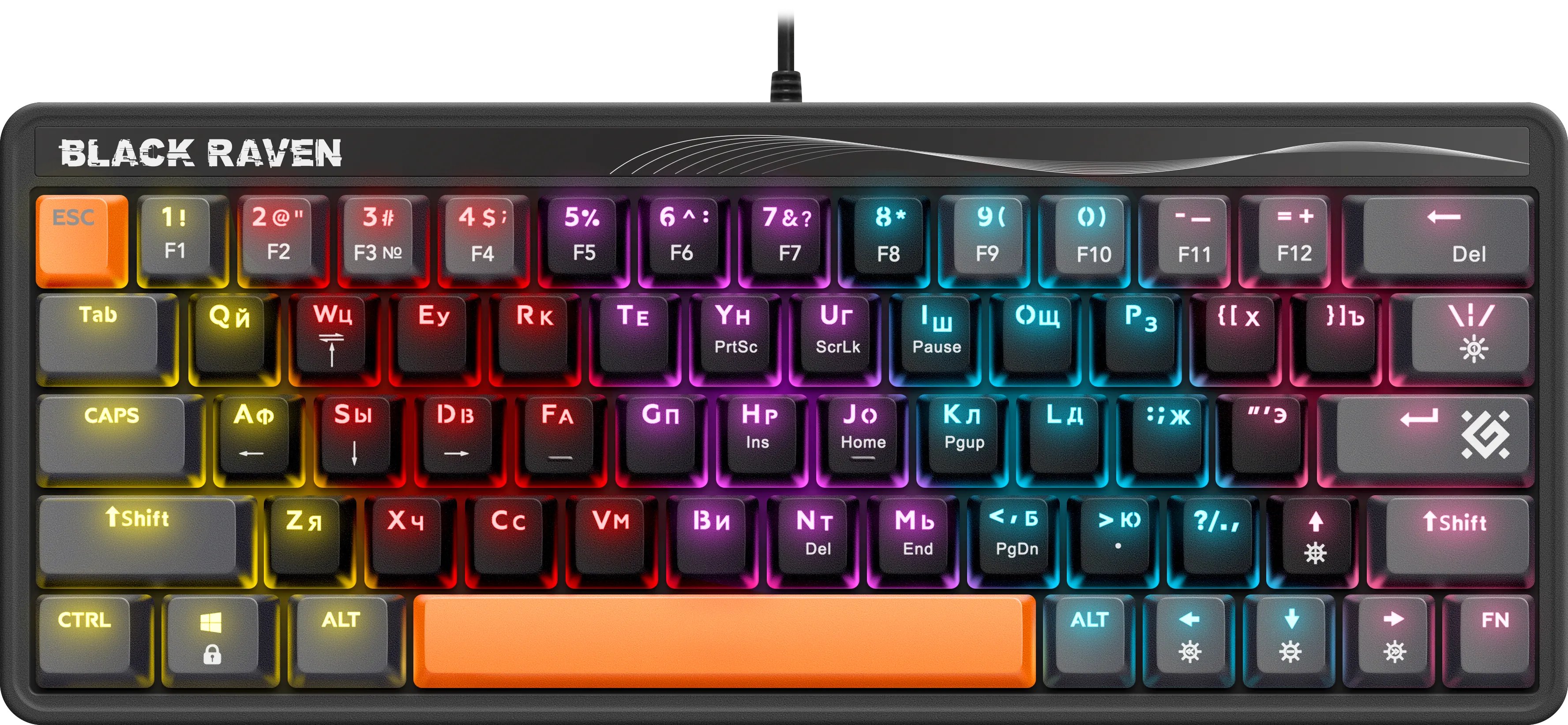 Клавиатура DEFENDER Mechanical Raven GK-417 RU (45414) BLK