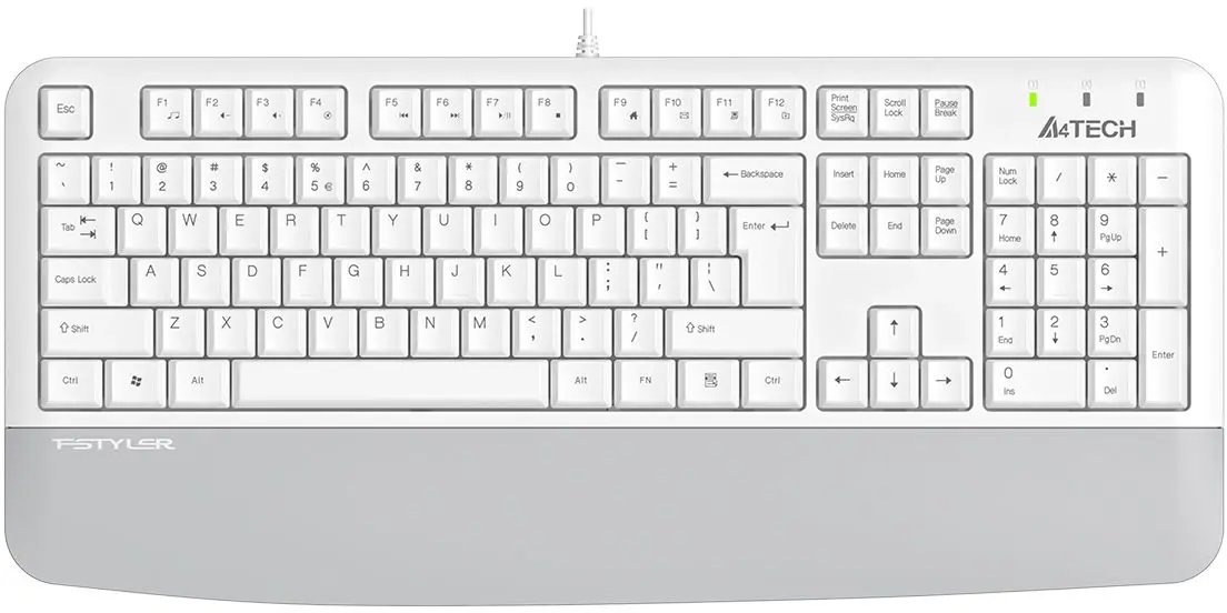 Клавиатура A4Tech Fstyler FK20 серый USB Multimedia (подставка для запястий) кабель 1.5м