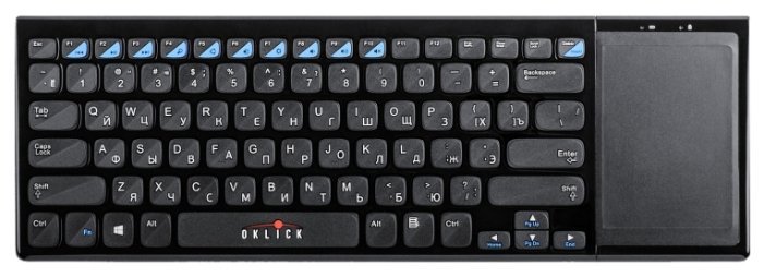 Клавиатура Oklick 830ST черный USB беспроводная slim Multimedia Touch