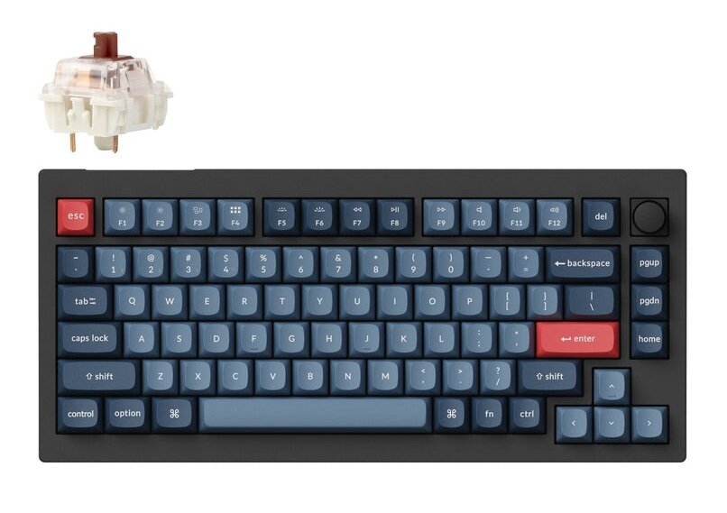 Клавиатура Keychron V1 (V1M-D3-RU) Max Black, RGB, Hot-Swap, Knob Version, Brown Switch