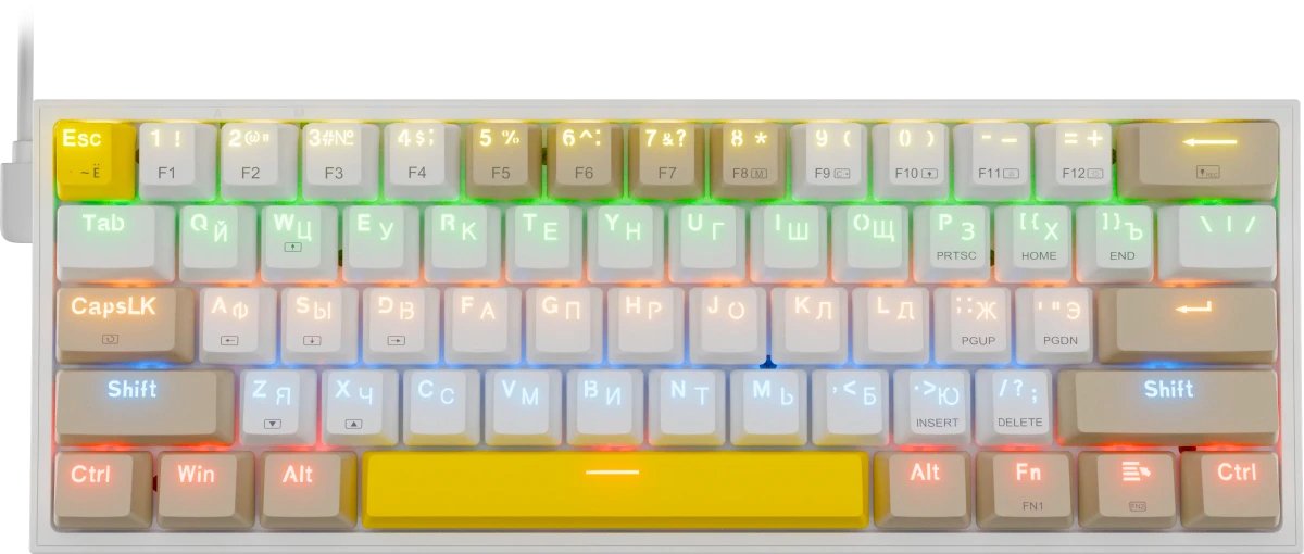 Клавиатура REDRAGON Fizz ,Rainbow,беж-желт (72597)