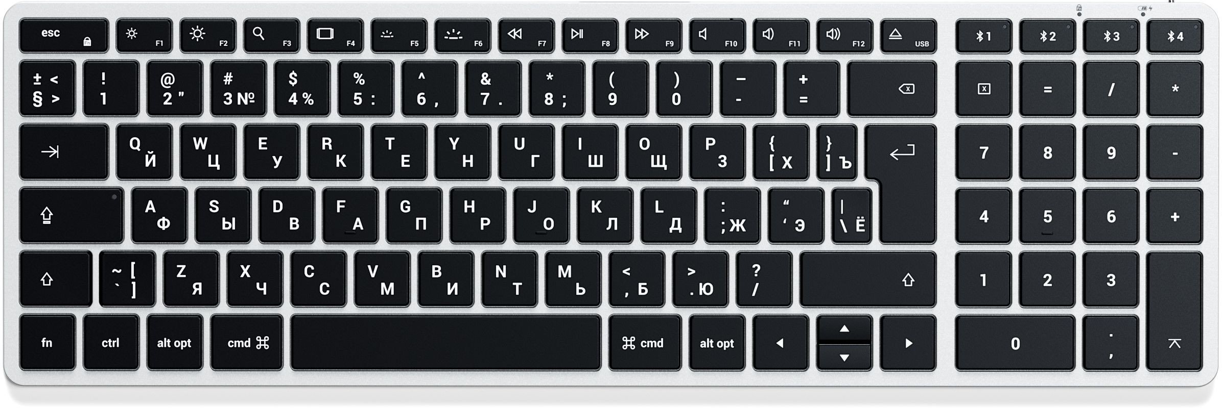 Клавиатура Satechi Slim X2 Bluetooth Keyboard Russian ST-BTSX2S-RU Silver