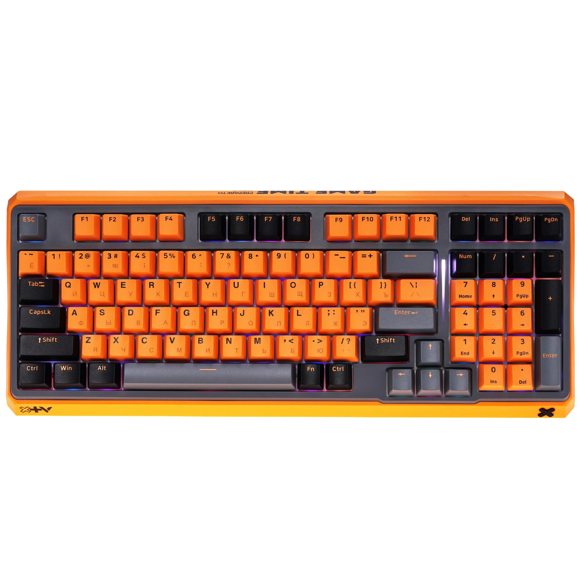 Игровая механическая клавиатура проводная RAPOO ESK750-98 черный/серый/оранжевый