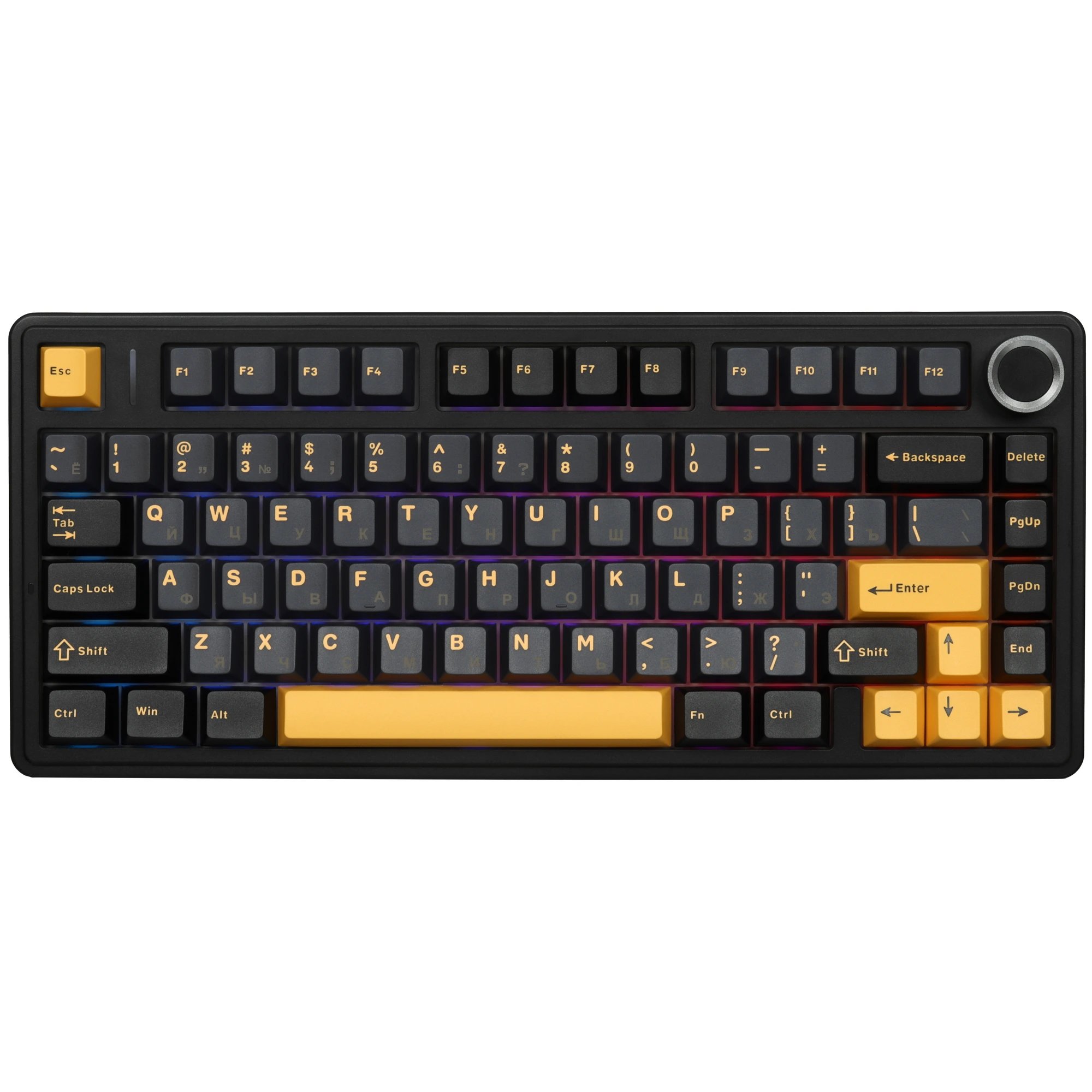 Клавиатура AULA F75 Black-Dark Blue-Orange Reaper Switches