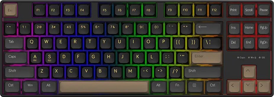 Клавиатура Ajazz AK870 MC Day Dream Switch серый/черный/желтый