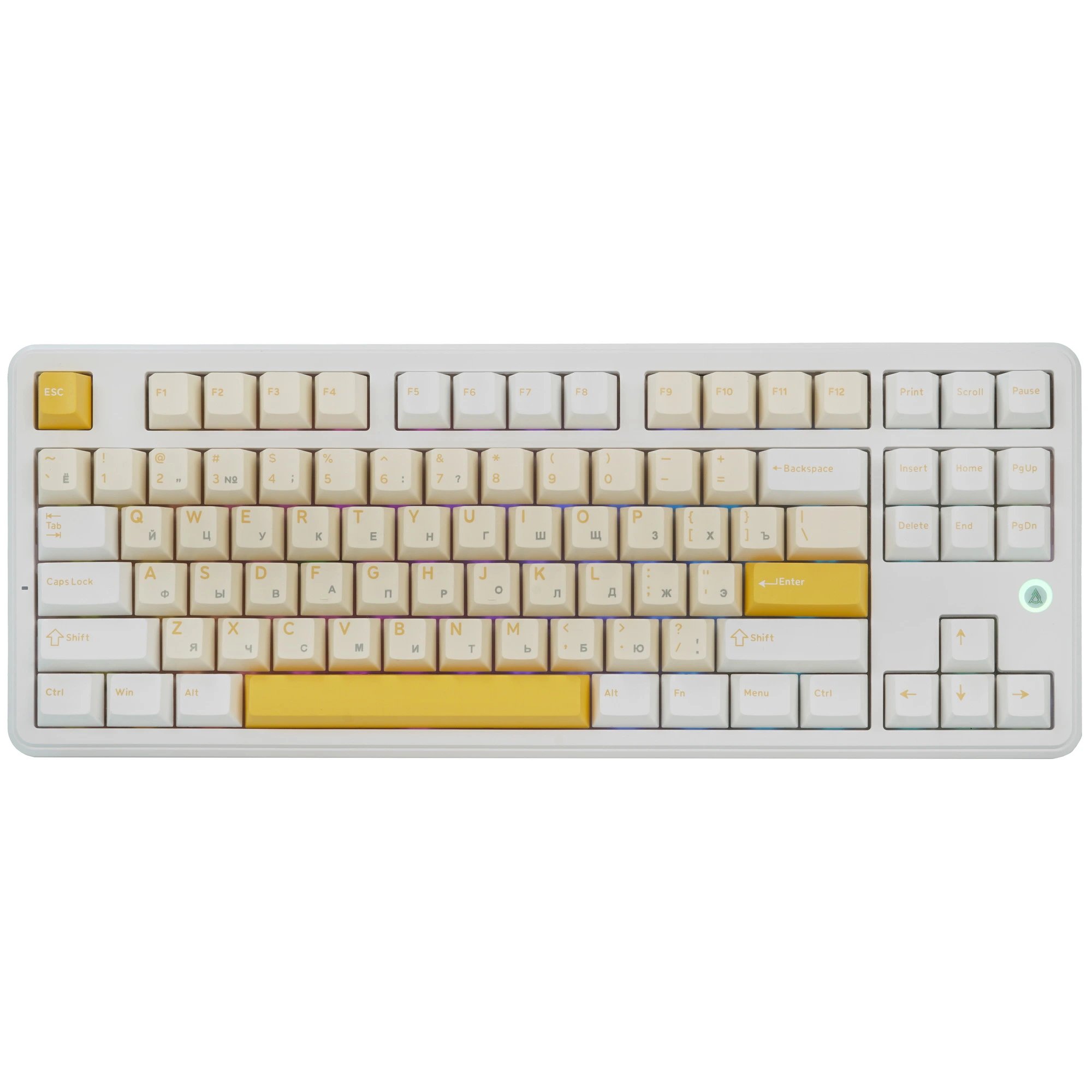 Клавиатура Ajazz AK870 V2 Day Dream Switch желтый/белый