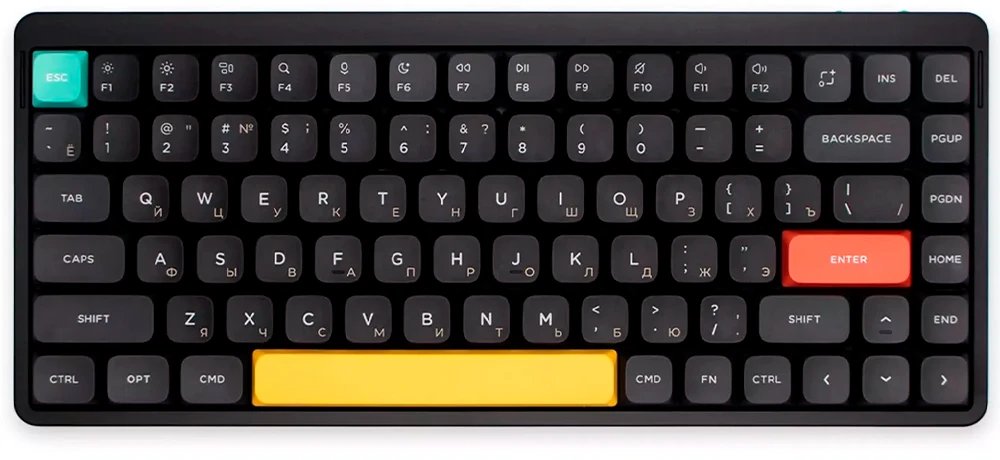 Клавиатура Nuphy AIR75v2-BB-1 Basalt Black, RGB, Hot Swap, Red Switch