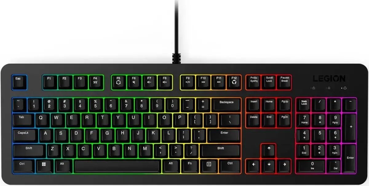 Клавиатура Lenovo Legion K310 (GY41N91872) RGB черный USB Multimedia for gamer LED