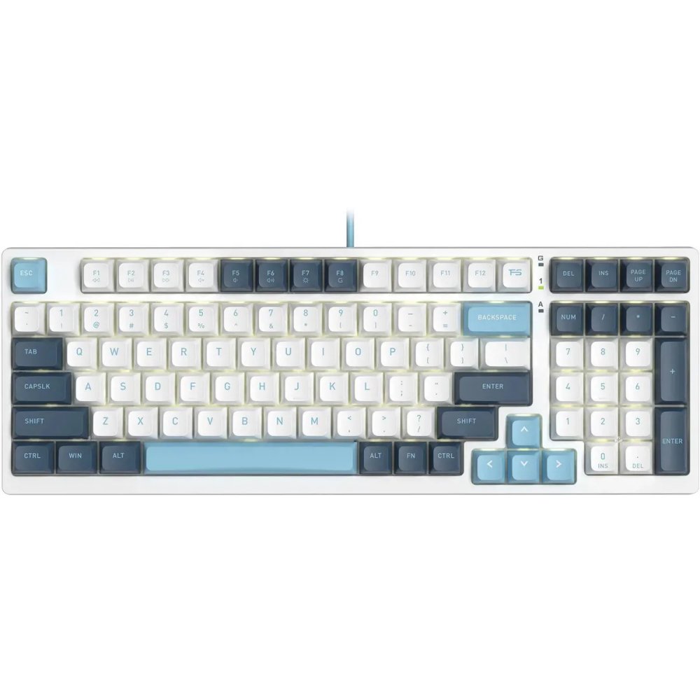 Клавиатура A4Tech Fstyler FS300 механическая белый/синий USB for gamer LED Panda snowboarding