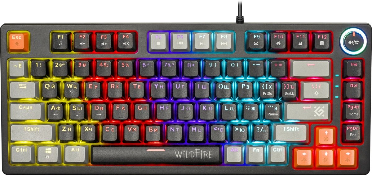 Клавиатура DEFENDER Wildfire GK-213 45213, черно/серый