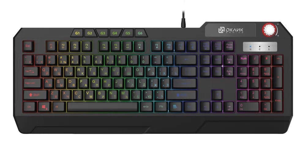 Клавиатура OKLICK 715G (1680657) черный USB Multimedia for gamer LED