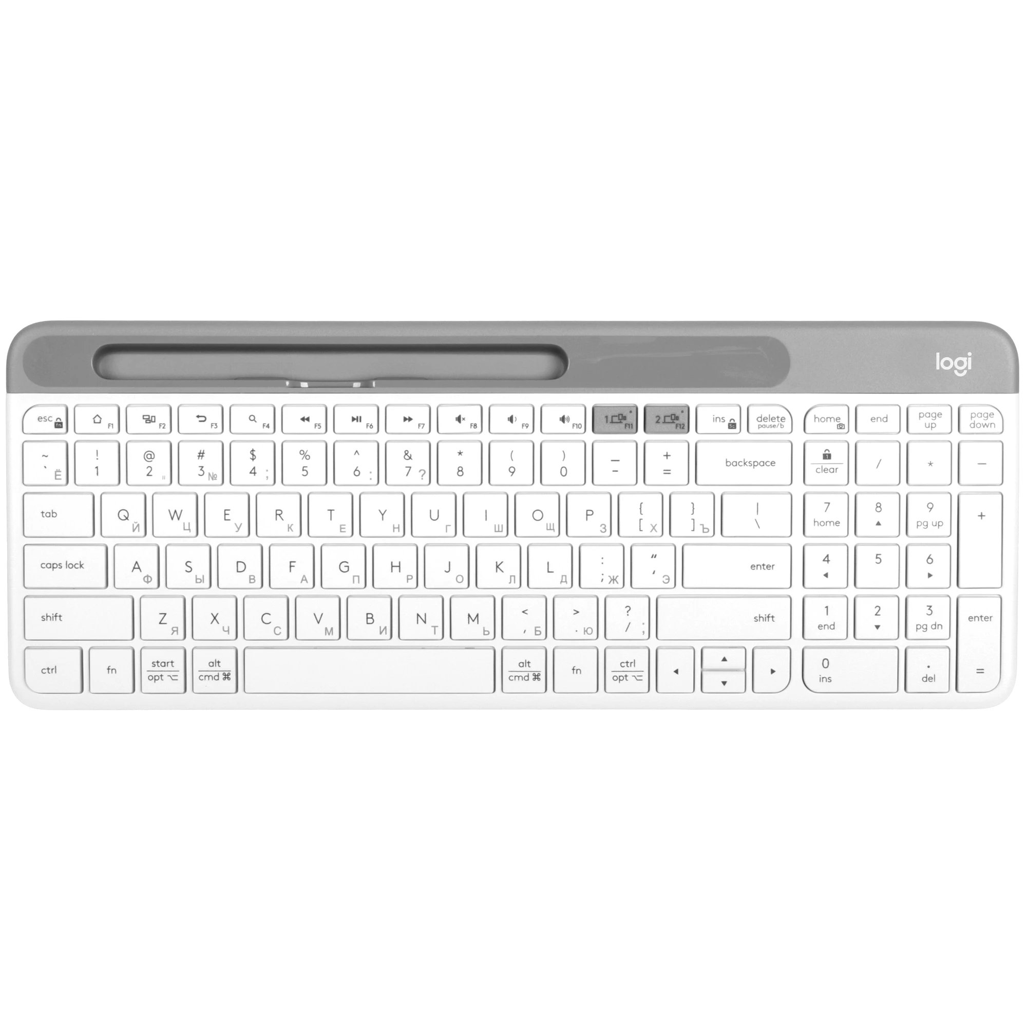 Клавиатура Logitech K580 (920-010623) белый/серебристый USB беспроводная BT/Radio slim Multimedia