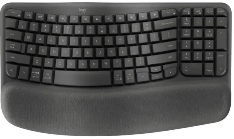 Клавиатура Logitech Wave Keys (920-012319) графитовый USB беспроводная BT/Radio slim Ergo LED подставка для запястий