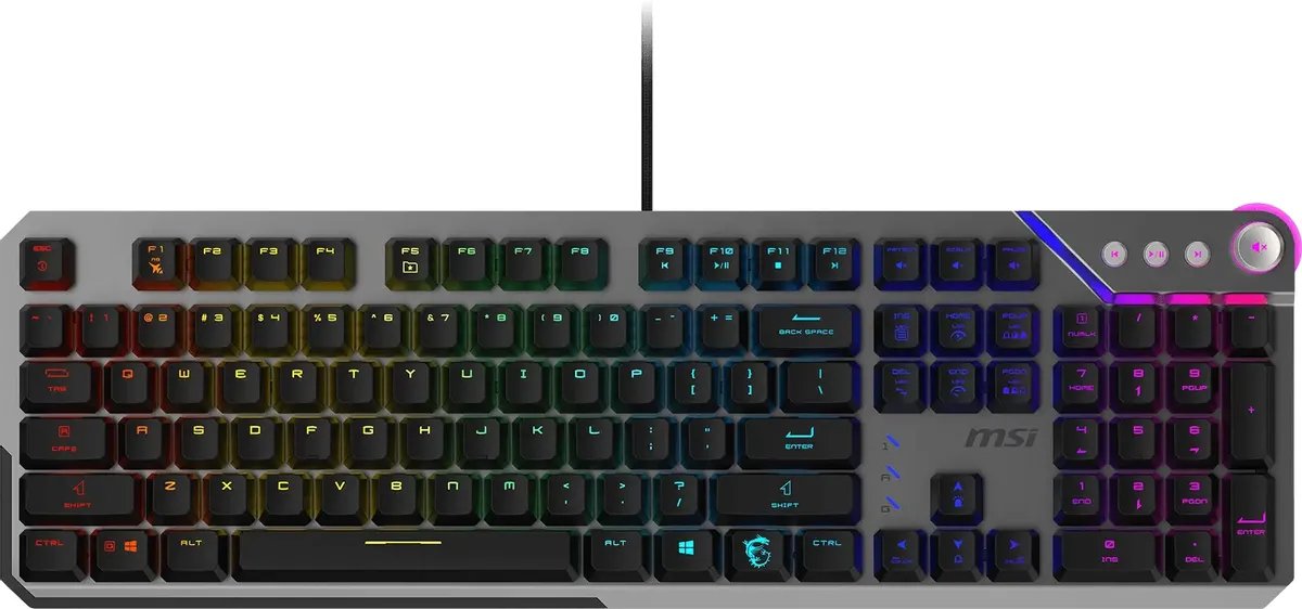 Клавиатура MSI Strike 600 V2 (S11-04RU261-CLA) механическая черный USB Multimedia for gamer LED кабель 1.8м