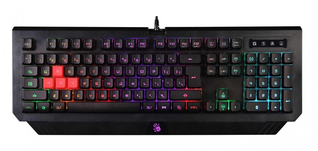 Клавиатура A4Tech Bloody B120N черный USB Multimedia for gamer LED (подставка для запястий) (B120N)