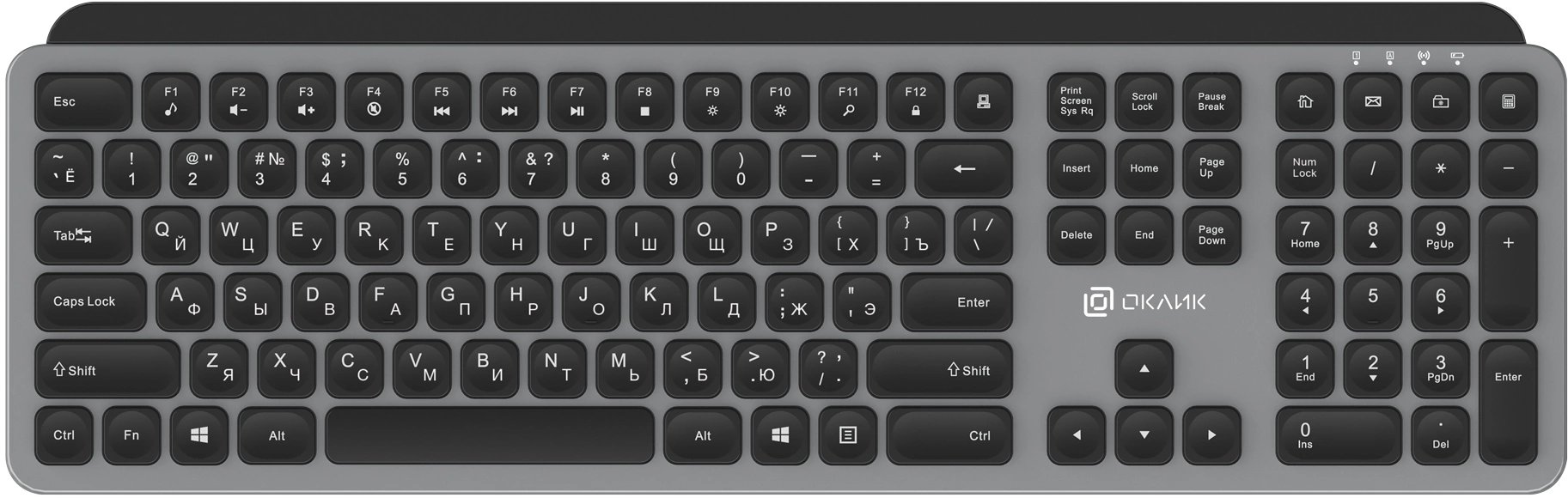 Клавиатура OKLICK K859W серый/черный