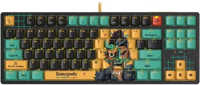 Клавиатура A4Tech Bloody AT87 Renegade черный/зеленый