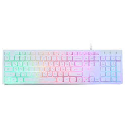 Клавиатура Oklick 550ML белый USB slim Multimedia LED