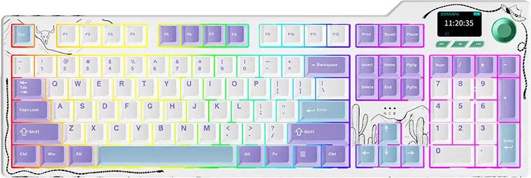 Клавиатура Ajazz AK35I V4 Avocado Switch фиолетовый/белый/синий