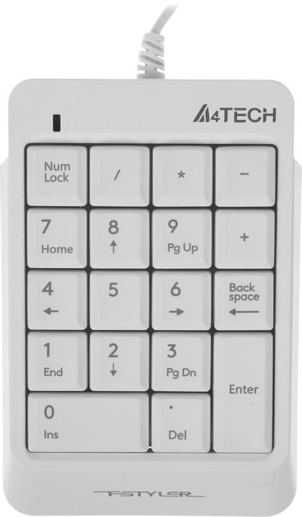 Числовой блок A4TECH Fstyler FK13P USB slim для ноутбука, белая (1/60)