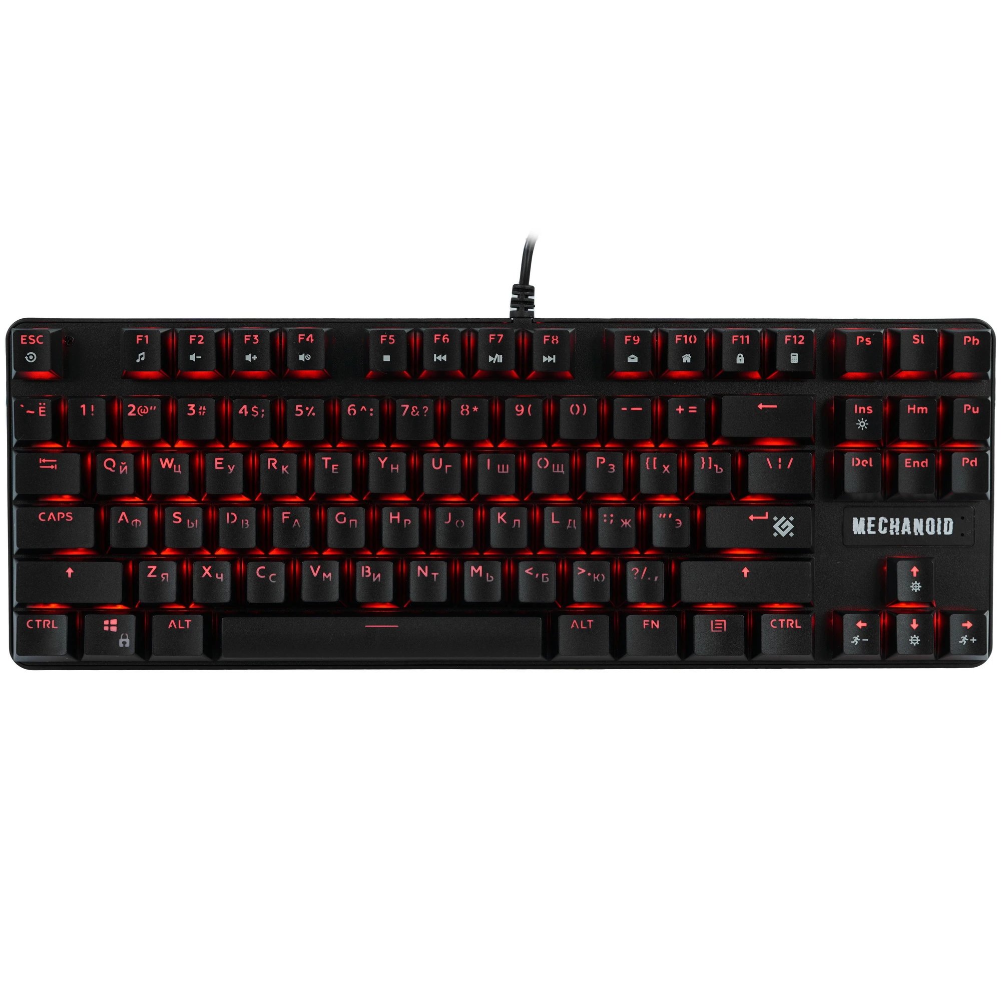 Клавиатура проводная игровая механическая DEFENDER Mechanoid GK-581 RU,87кн,SNK корич, черная (1/20)