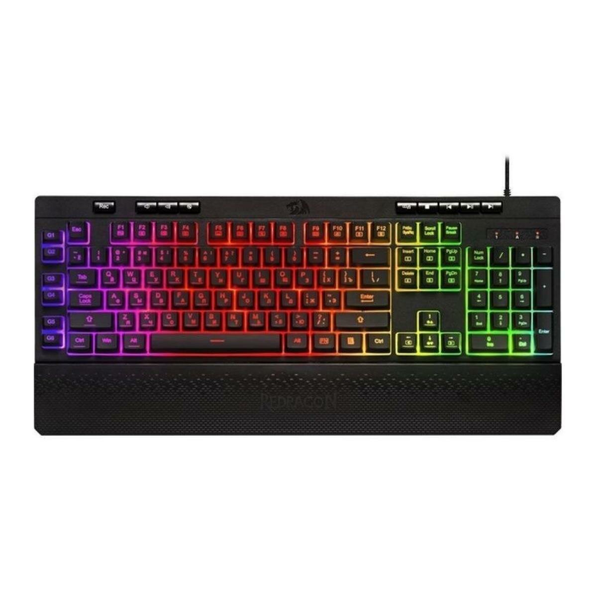 Клавиатура проводная игровая REDRAGON Shiva RU,RGB, 26 anti-ghost keys, черная (1/10)