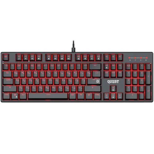 Клавиатура проводная игровая механическая DEFENDER Quest GK-596 RU,104кн,SNK, черная (1/10)
