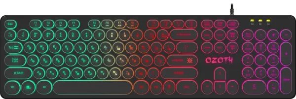 Клавиатура проводная игровая DEFENDER Ozoth GK-106 RU, радужная,104+FN, черная (1/20)