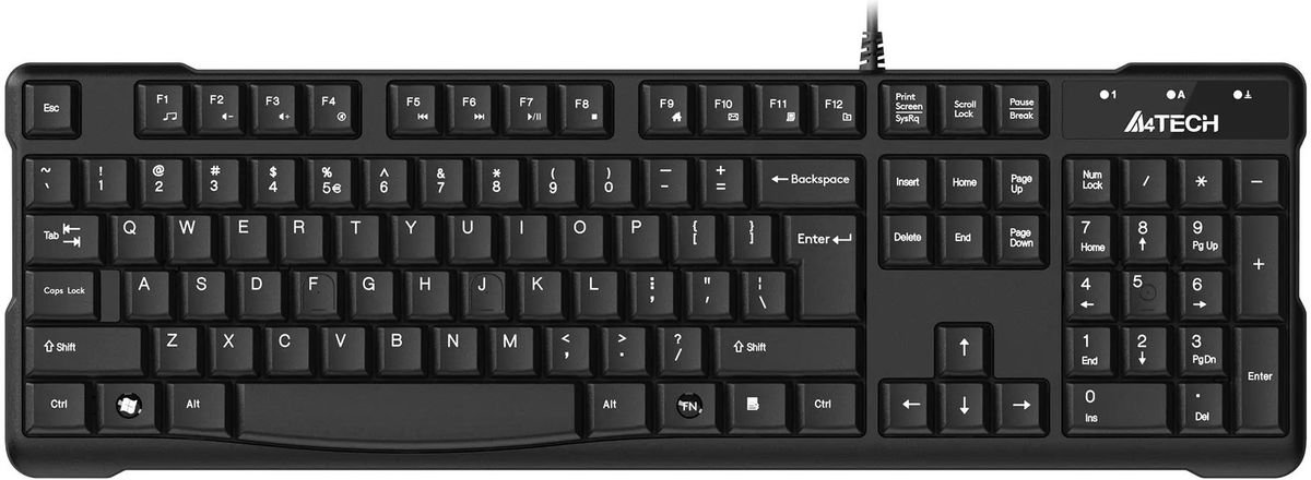 Клавиатура проводная A4TECH KR-750 USB, черная (1/20)
