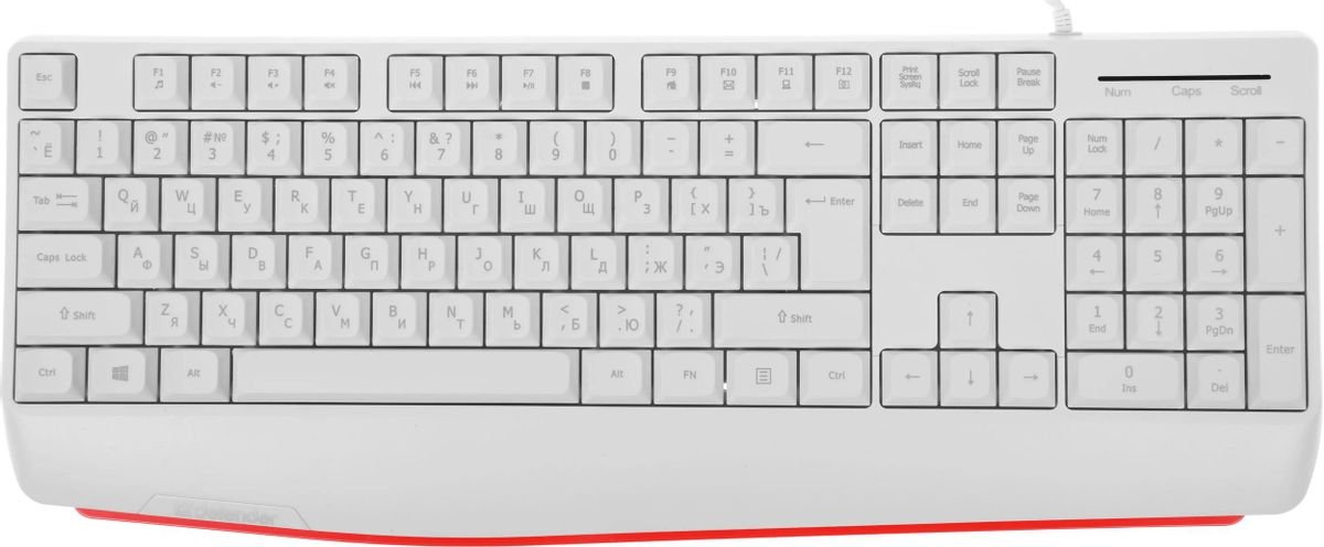Клавиатура проводная DEFENDER Atom HB-546 RU,белый,104+FN,1.8м, белый (1/20)
