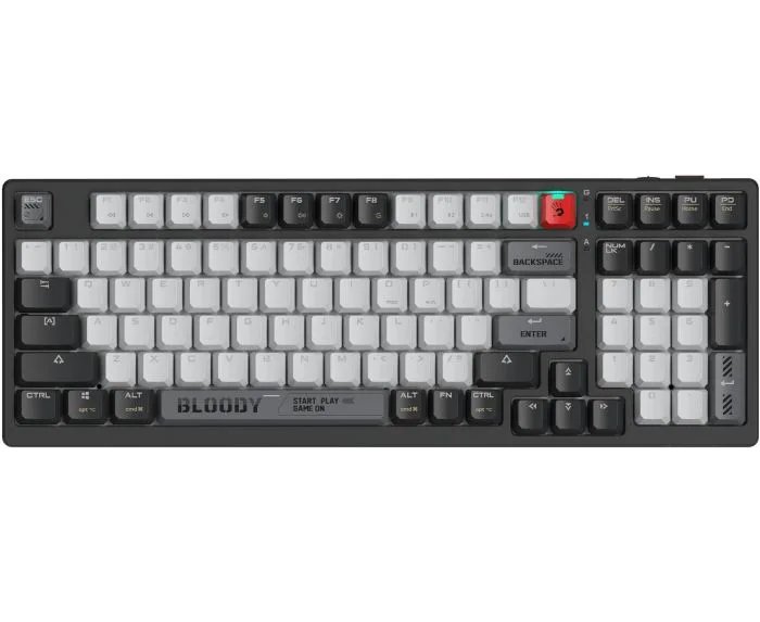 Клавиатура беспроводная A4TECH WS98 механическая черный/серый USB BT/Radio for gamer LED