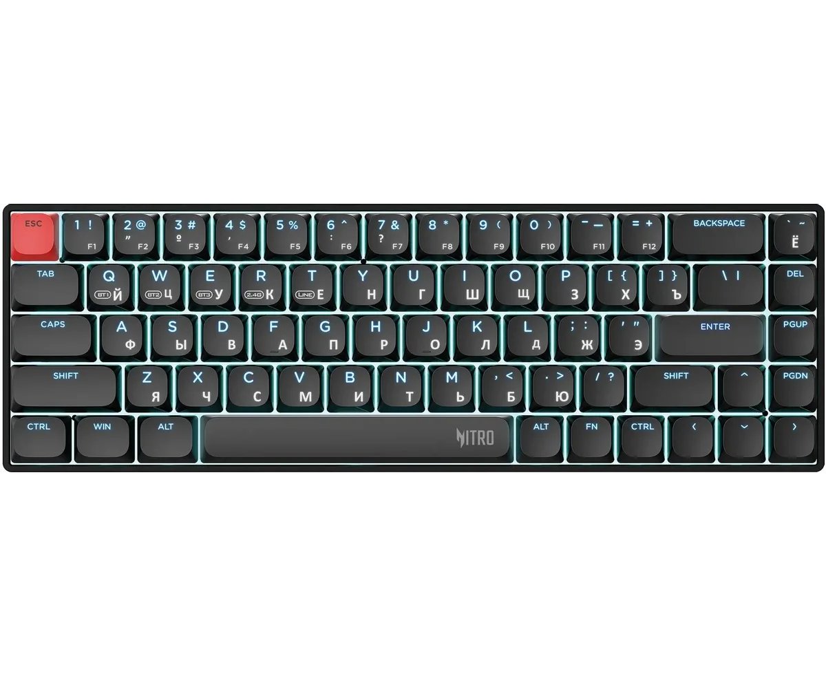 Клавиатура беспроводная Acer OKR400 механическая черный USB BT/Radio Multimedia for gamer LED (ZL.KBDEE.01A) кабель 1.5м