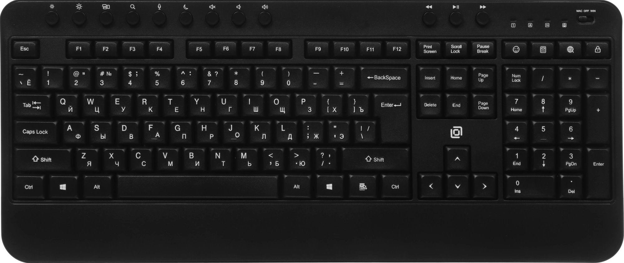 Клавиатура беспроводная Оклик K257W черный USB Multimedia (подставка для запястий) (2070286)