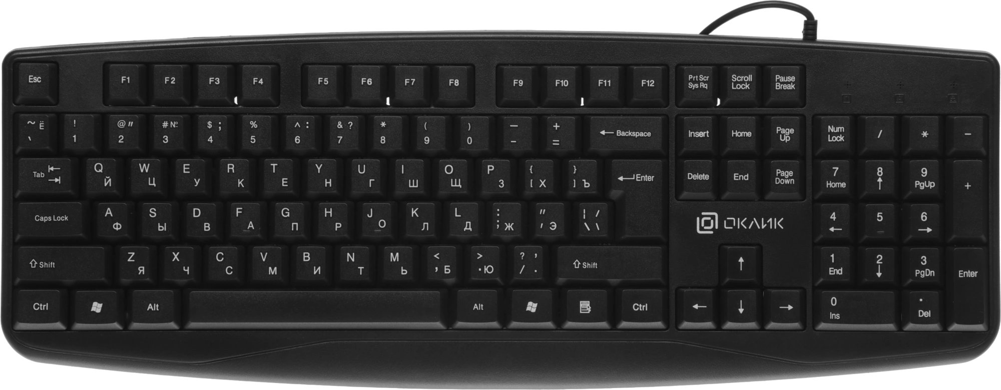 Клавиатура Оклик 105M черный USB