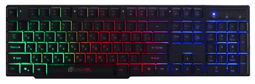 Клавиатура Оклик 780G SLAYER черный USB for gamer LED (уценка)