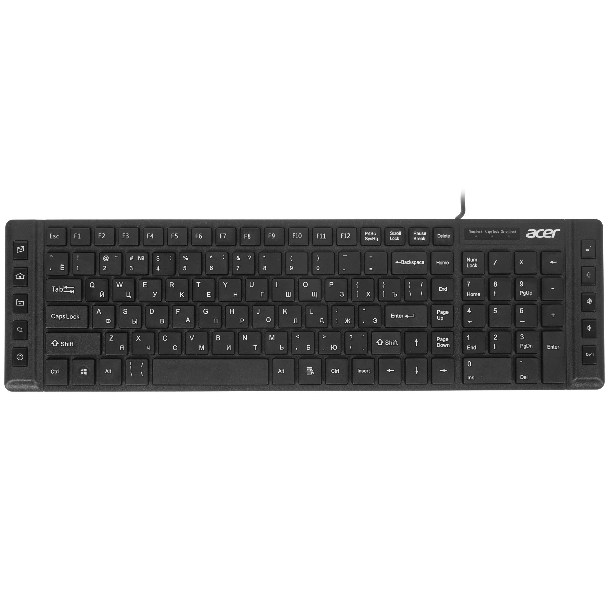 Клавиатура проводная ACER OKW010 черный USB slim Multimedia (1/20)