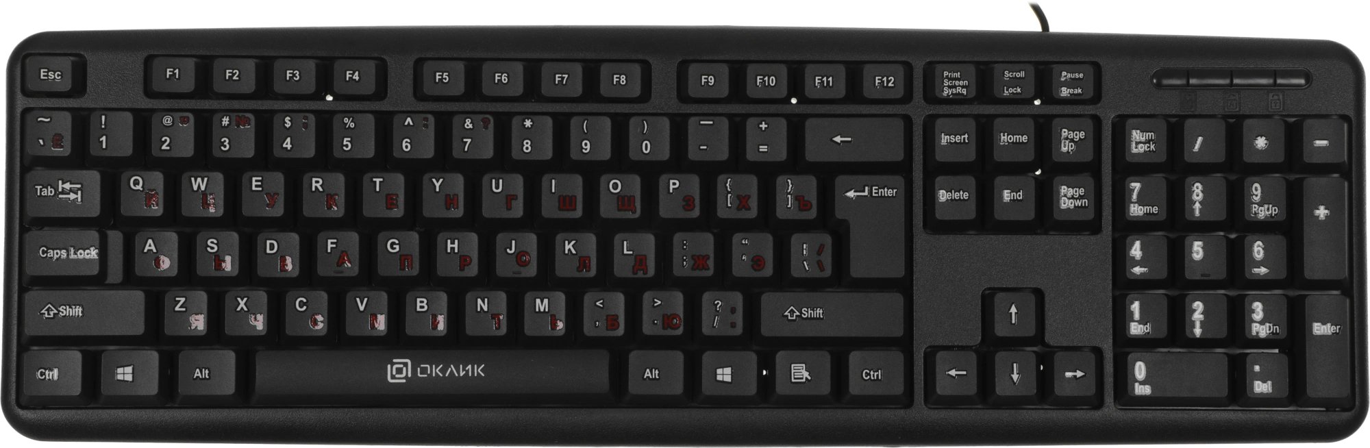 Клавиатура проводная OKLICK 90MV2 USB, черная (1/20)