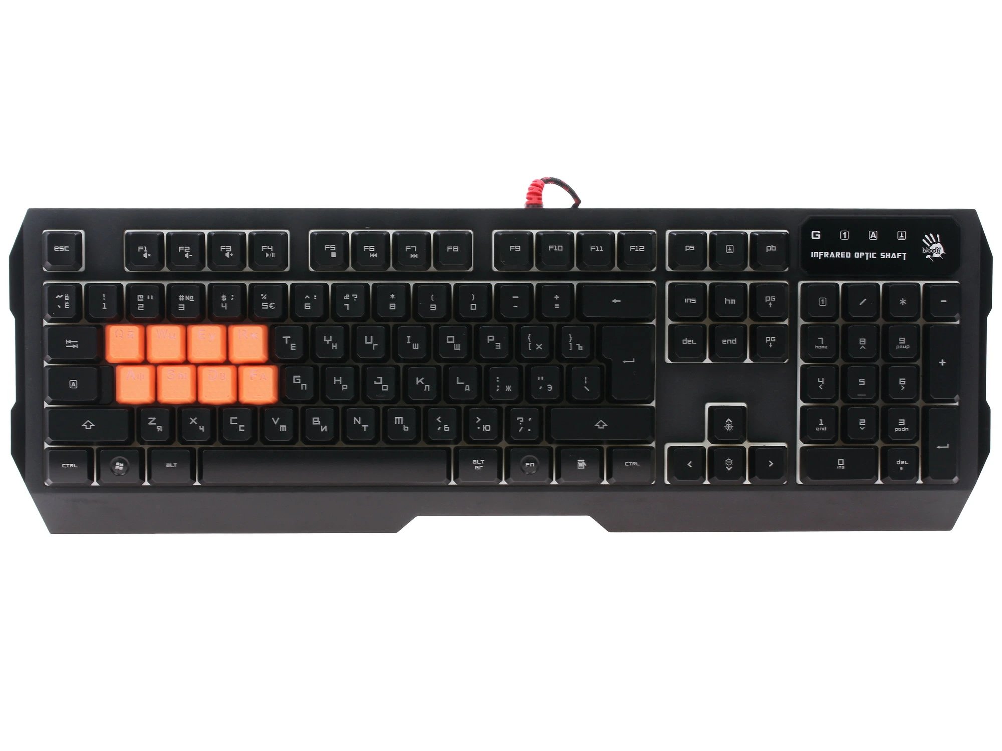 Клавиатура проводная игровая A4TECH Bloody B188 USB Multimedia Gamer LED, черная