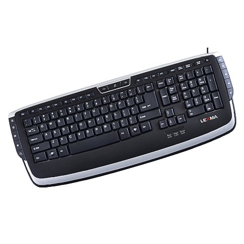 Клавиатура Lexma LK7250 Англ. Раскладка USB + наклейки для клавиатуры Русск. Яз