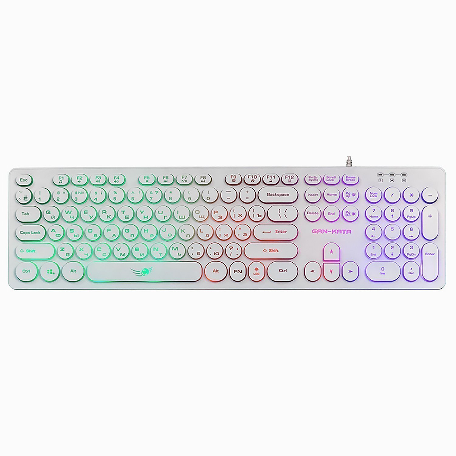 Клавиатура Dialog KGK-16U Gan-Kata мембранная игровая с подсветкой USB (white) (133002)
